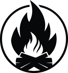 Circular Campfire Icon