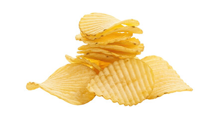 Isolated Stack of Ruffled Potato Chips