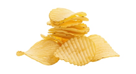 Isolated Stack of Ruffled Potato Chips
