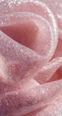 Fototapeta premium Close-up of a textured, light pink fabric with iridescent shimmer
