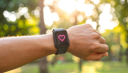 Checking Smartwatch While Exercising in Park