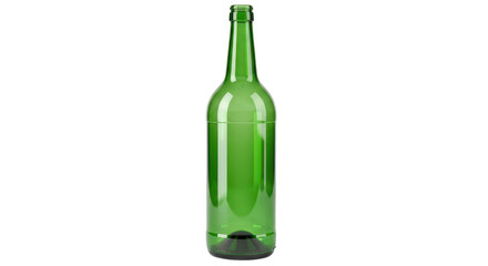 Isolated Empty Green Glass Bottle