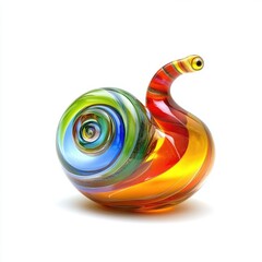 Colorful glass snail sculpture