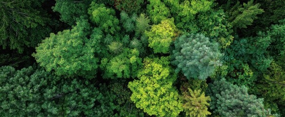 The Dense Forest Canopy Showcasing a Lush Green Landscape from Above