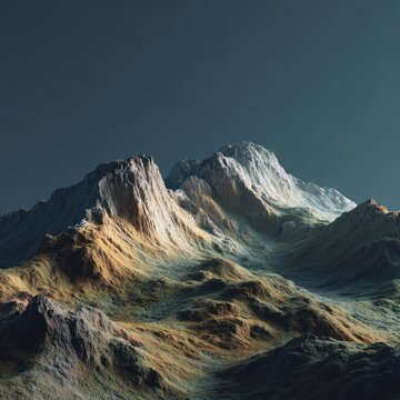 animated terrain object rendered for design layers