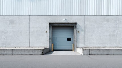Fototapeta premium Industrial Loading Dock with Closed Roll-Up Door