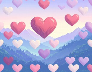 A seamless background pattern featuring red and pink hearts over pastel shades. Perfect for awareness designs, health posters, and World Heart Day decorations.