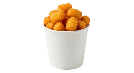 Isolated Tater Tots in Paper Cup