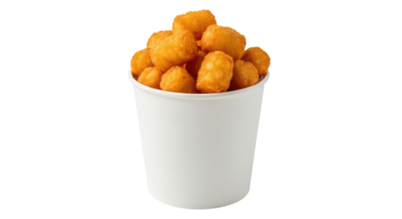 Isolated Tater Tots in Paper Cup