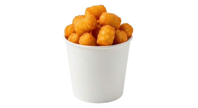 Isolated Tater Tots in Paper Cup