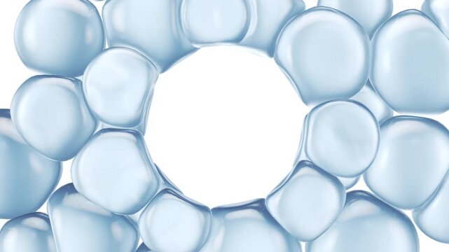 cosmetic skincare oil bubble with empty circle space for placing product package or logo