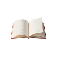 Open Red Notebook with Lined Pages Ready for Writing or Drawing