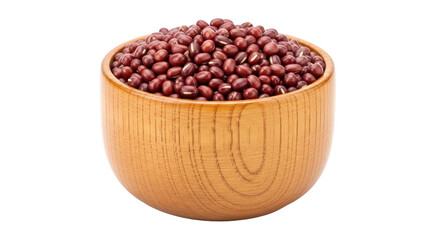Isolated Bowl of Red Azuki Beans