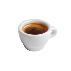 Single Espresso Shot in a Small White Cup