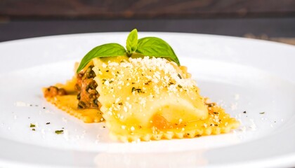 Ravioli Dish Presentation, Kitchen Setting