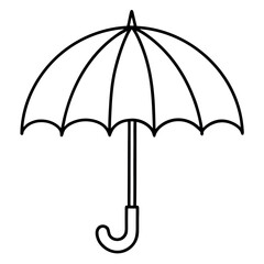 Financial Risk Umbrella Easy Line Art Coloring Page for Business