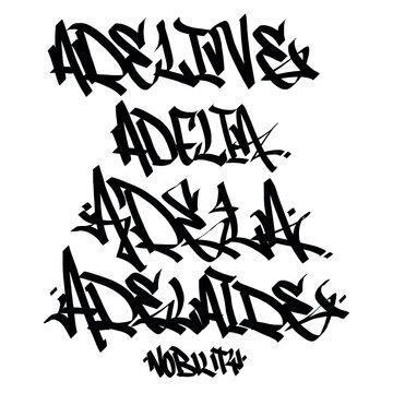 Adeline adelia adela adelaide nobility holy name list meaning baptism bible christian religius graffiti handstyle lettering tags black and white logo