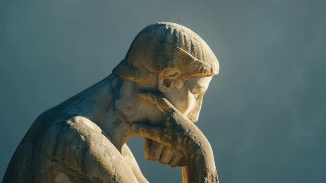 A man lost in thought with his hand resting on his chin