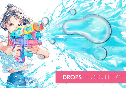 Drops Photo Effect PSD