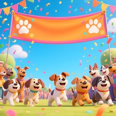 Naklejka premium kids with balloons