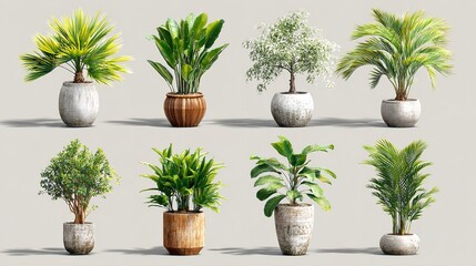 A curated collection of lush potted plants bringing nature indoors for tranquil home decor in a
