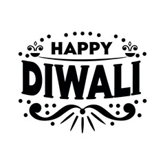 Elegant Happy Diwali Illustration with Festive Ornamentation for Greeting Cards and Celebration Invitations Promoting the Festival of Lights