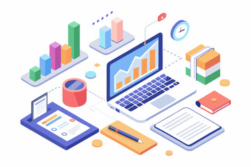 Obraz premium vector illustration of business analysis