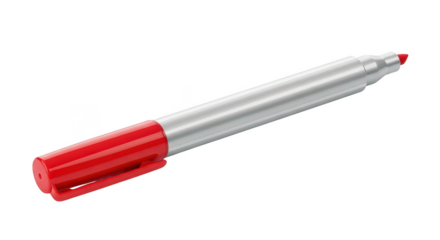 Red marker isolated on transparent background