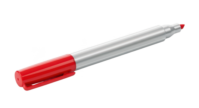 Red marker isolated on transparent background
