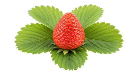 Isolated Strawberry with Leaves