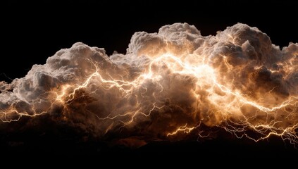 Storm clouds with intense lightning