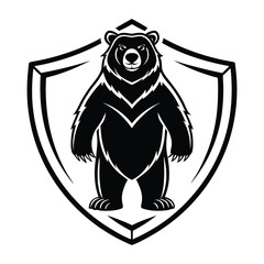 
Black Bear on Shield Logo vector