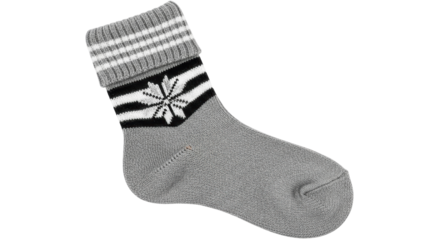 Isolated Wool Sock with Snowflake Pattern