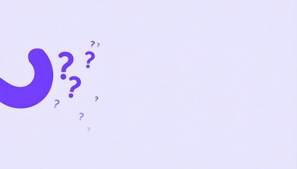 Purple question marks curve, light background