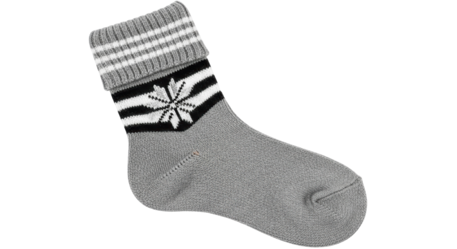 Isolated Wool Sock with Snowflake Pattern - Powered by Adobe
