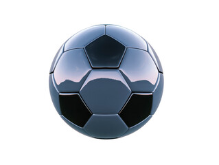 Fototapeta premium Shiny soccer ball black and white isolated glossy surface round shape sports equipment clean modern realistic no background 3D render