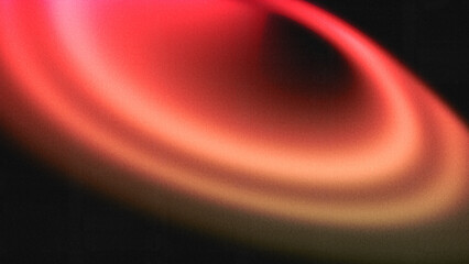Abstract red and orange neon ring gradient background with dark grainy texture and glowing light effect
