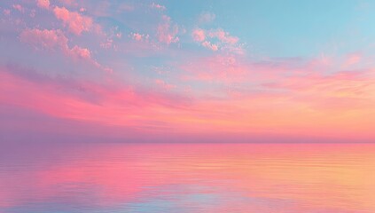Fototapeta premium Pastel sunset over a tranquil sea