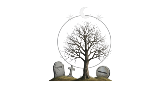 Isolated Graveyard Scene
