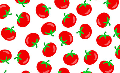 Seamless Tomato Pattern on Transparent Background. Fresh Tomato Seamless Print