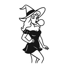 Fototapeta premium Halloween Girl SVG