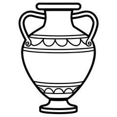 Minimalist Ancient Vase Line Art