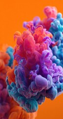 Obraz premium Abstract ink explosion in vibrant colors