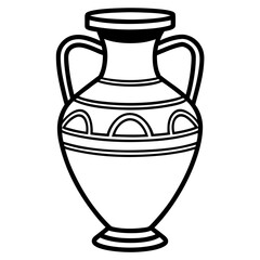Minimalist Ancient Vase Line Art