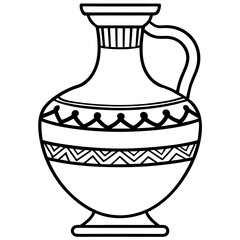 Minimalist Ancient Vase Line Art