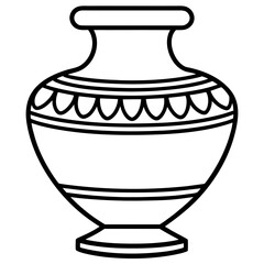Minimalist Ancient Vase Line Art