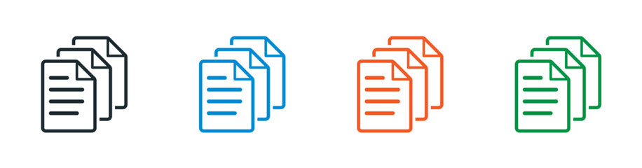 Multiple document icons for files, records, papers.