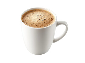 Aromatic coffee in a white mug fresh brew morning beverage, Isolated On Transparent Background