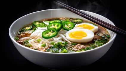 Bowl of steaming, flavorful pho