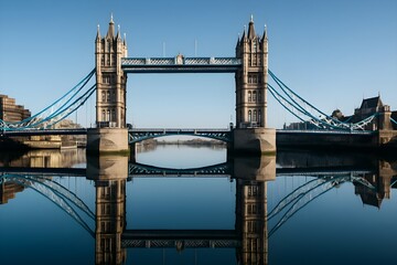 Iconic Tower Bridge in London with stunning architectural details, perfect for travel, history, tourism, architecture, and editorial use.